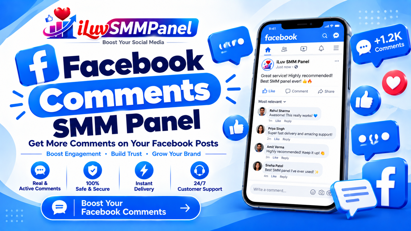 Facebook Comments and Shares SMM Panel