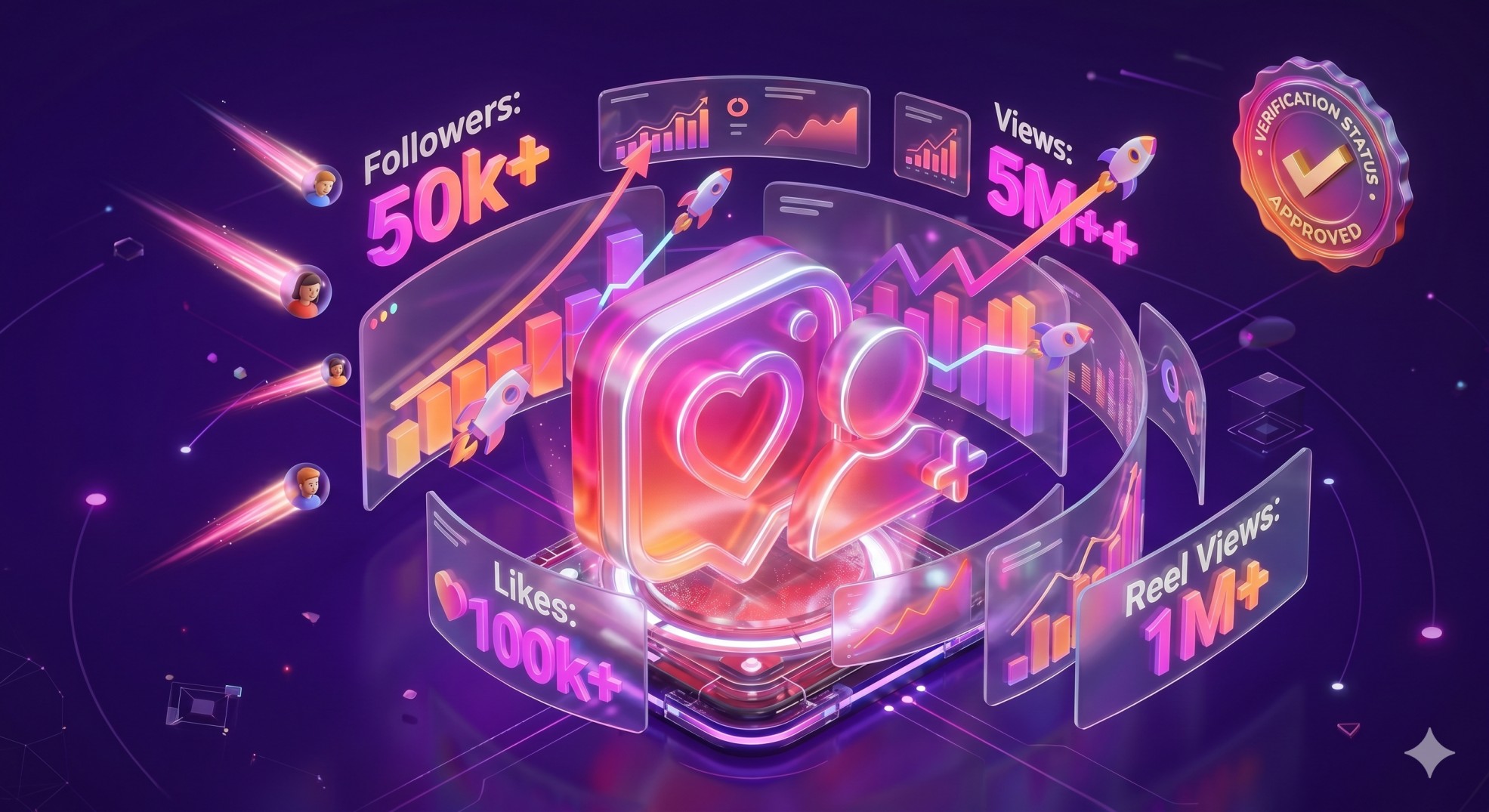 Instagram SMM Panel Growth Dashboard