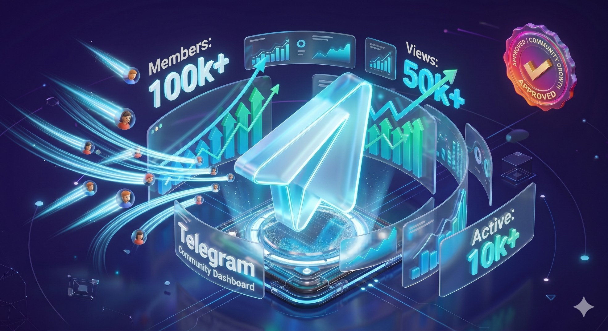 Telegram SMM Panel Channel Growth Dashboard