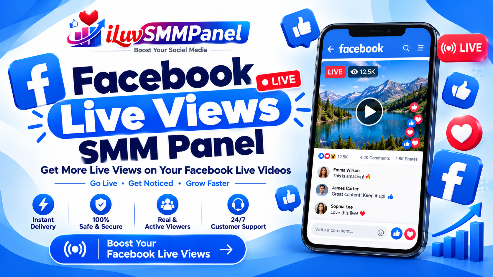 Facebook Live Stream Views SMM Panel